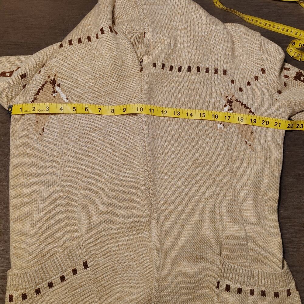 Lauren Ralph Lauren Equestrian Horse Intarsia Belted Cardigan M - Picture 7 of 13